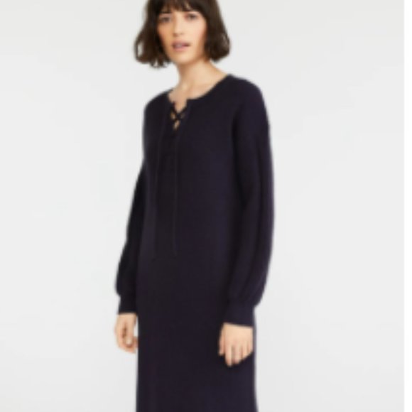 Ann Taylor Lace Up Sweater Dress Size Medium NWT - Picture 1 of 11